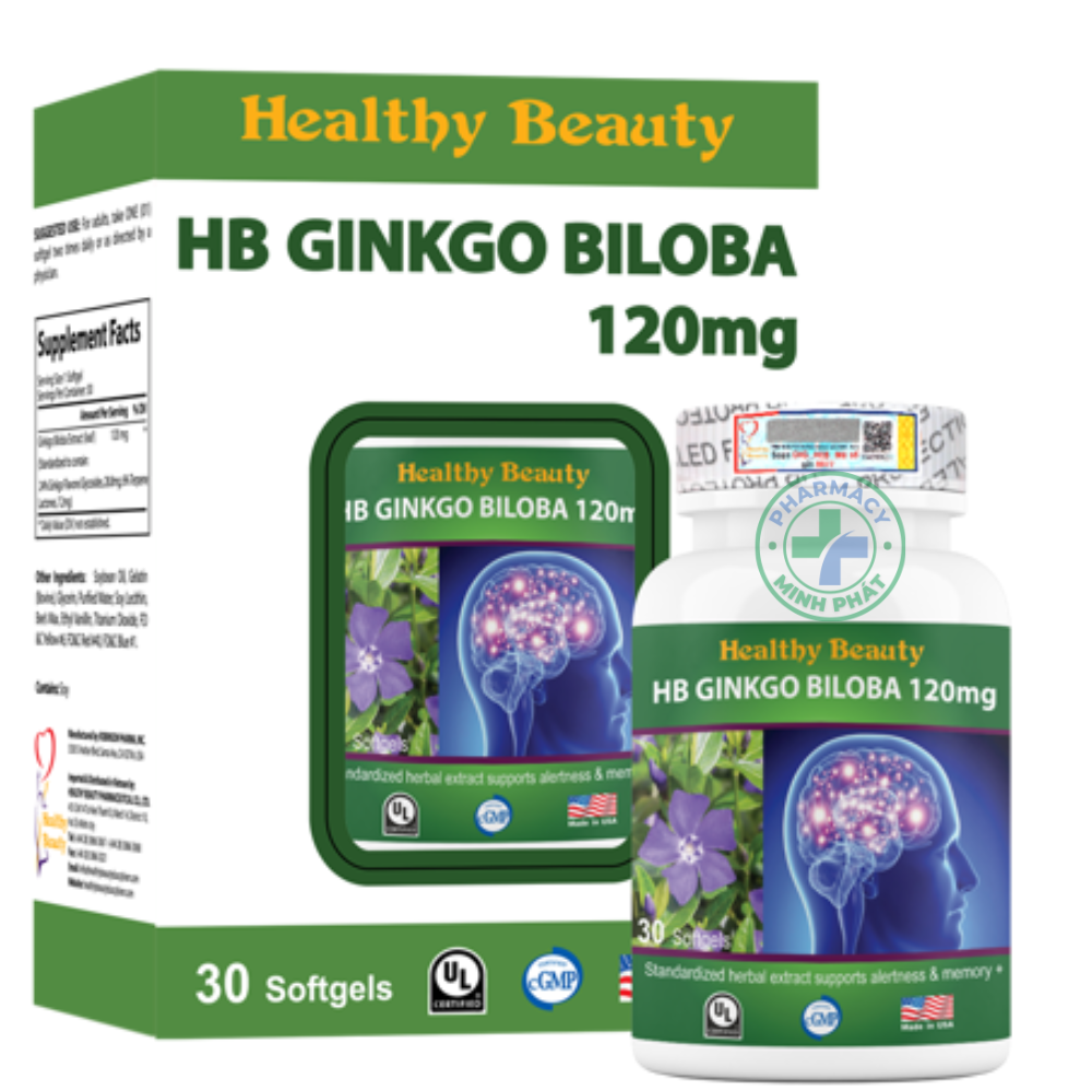 HB GINKGO BILOBA 120mg - Giúp hỗ trợ tốt trí nhớ, tăng cường chức năng thần kinh.  
